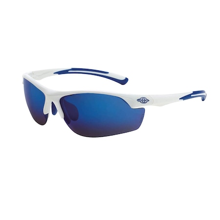 Sunbelt SFTY GLS, AR3, WHITE FR, BLUE MIR LENS 7" x3" x2" A-B1SG16278